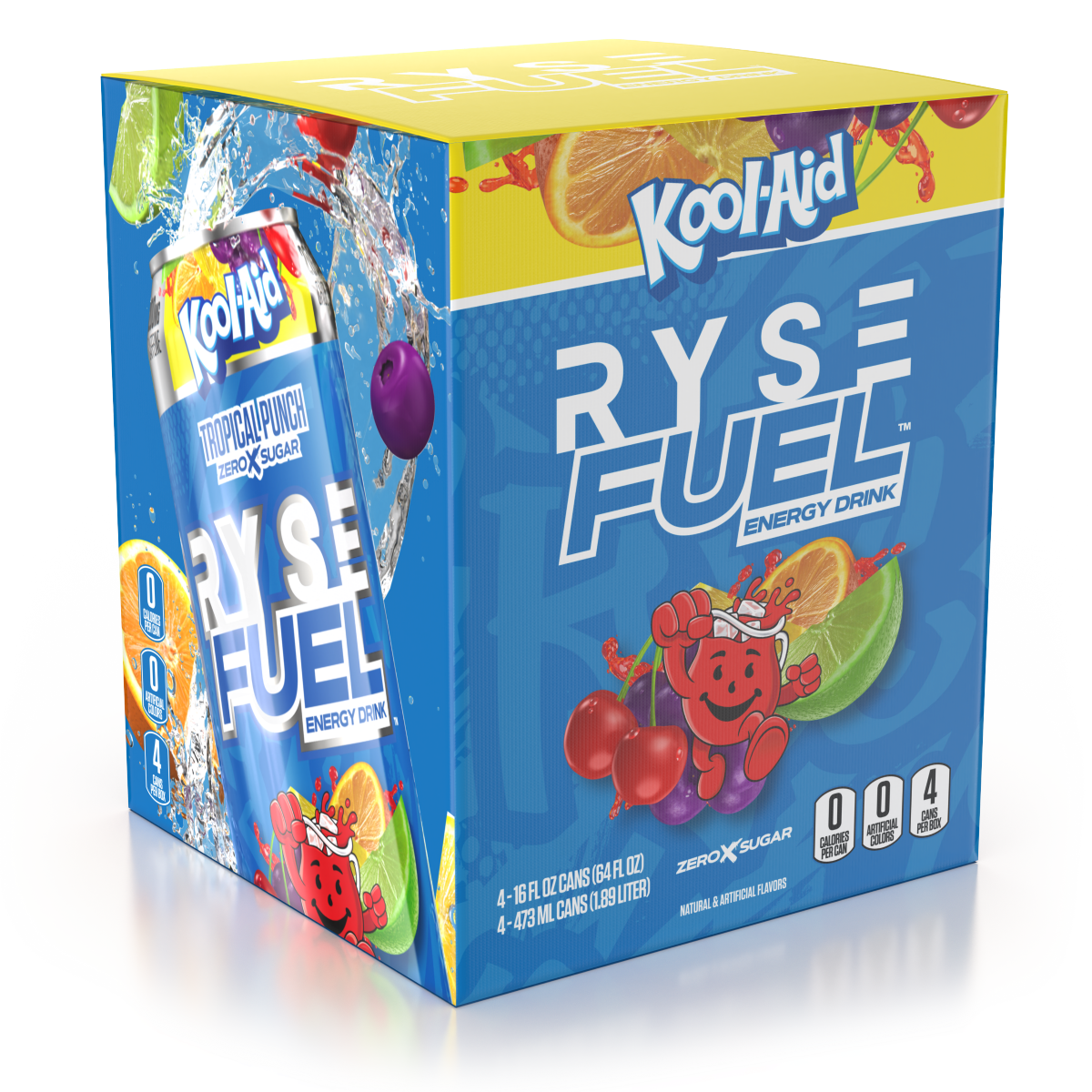 slide 2 of 5, RYSE Fuel Kool Aid Energy Drink, 4 Pk, 4 ct