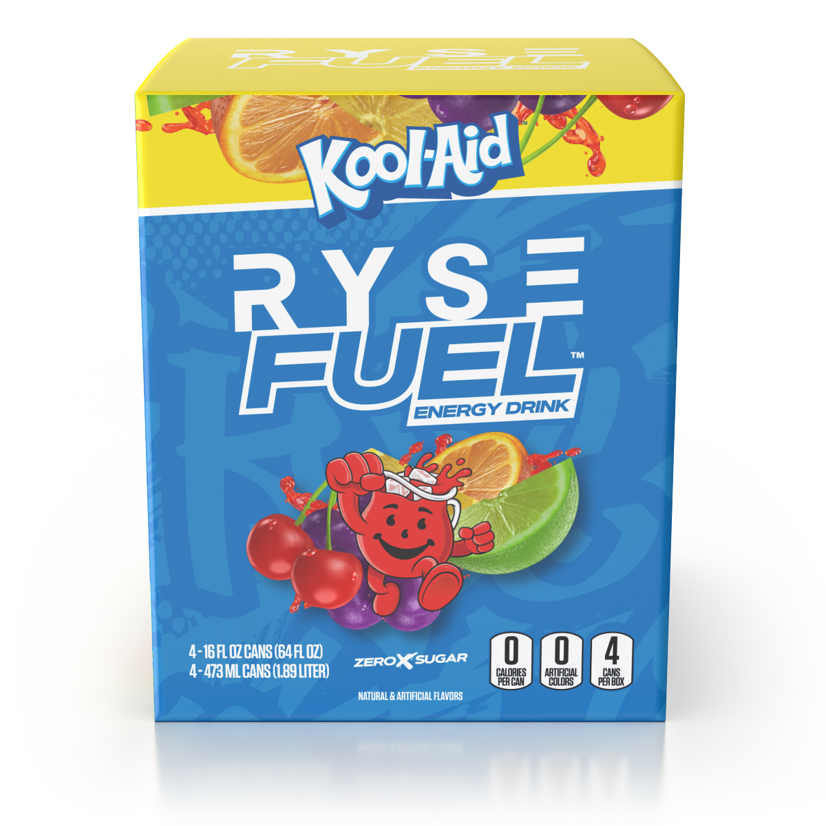 slide 3 of 5, RYSE Fuel Kool Aid Energy Drink, 4 Pk, 4 ct