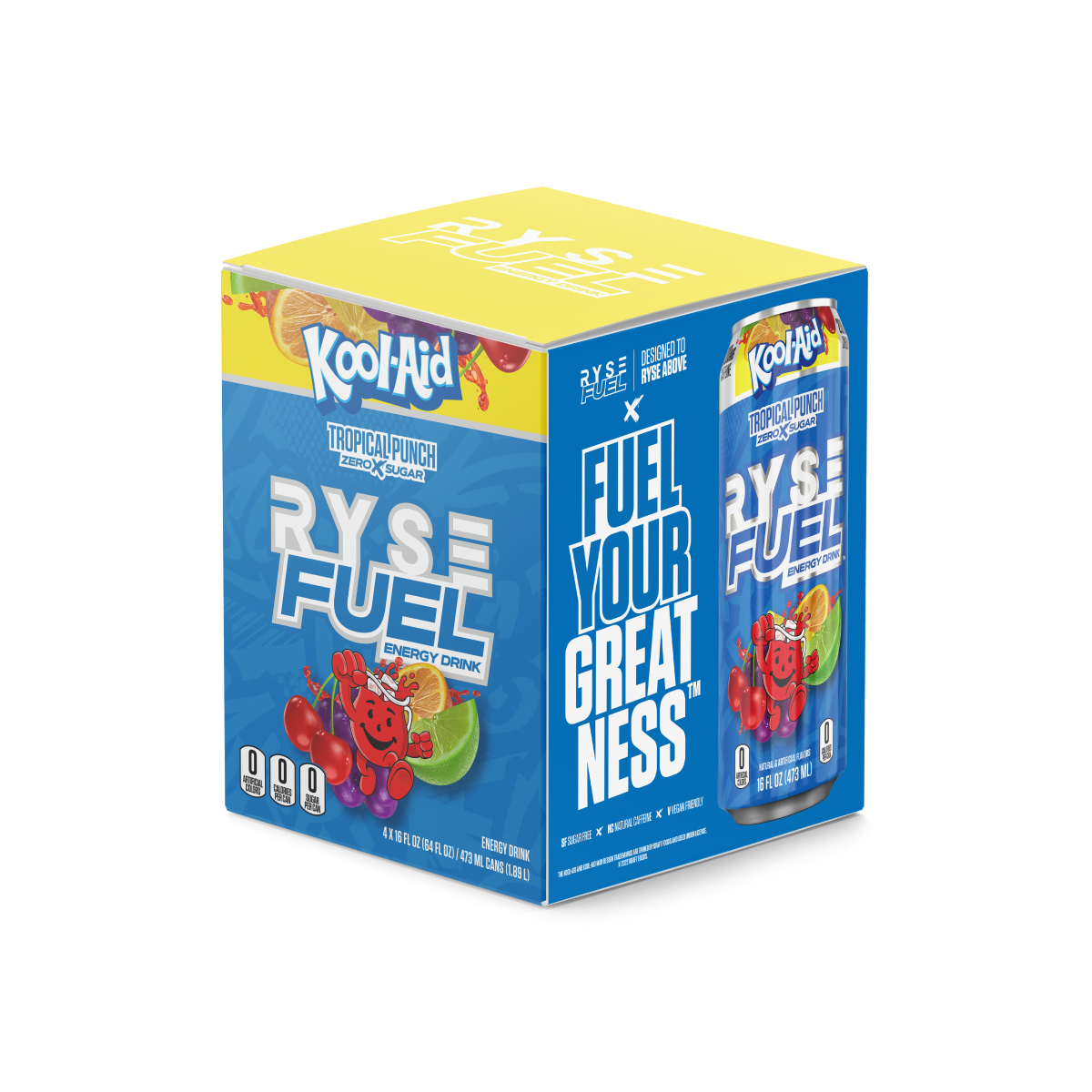slide 1 of 5, RYSE Fuel Kool Aid Energy Drink, 4 Pk, 4 ct