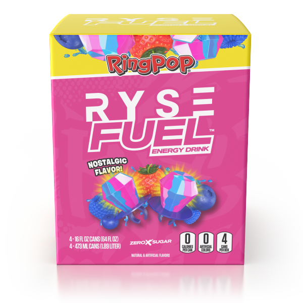 slide 5 of 17, Ring Pop Ryse Fuel Nostalgic Flavor Energy Drink Can - 4 ct, 4 ct