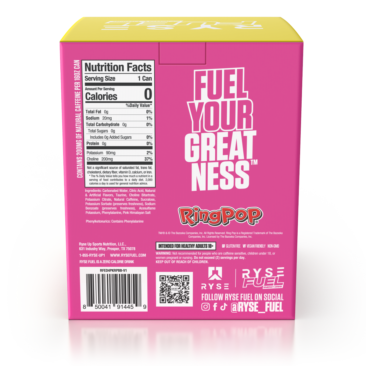 slide 6 of 17, Ring Pop Ryse Fuel Nostalgic Flavor Energy Drink Can - 4 ct, 4 ct