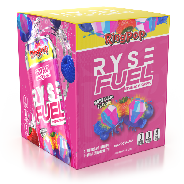 slide 12 of 17, Ring Pop Ryse Fuel Nostalgic Flavor Energy Drink Can - 4 ct, 4 ct