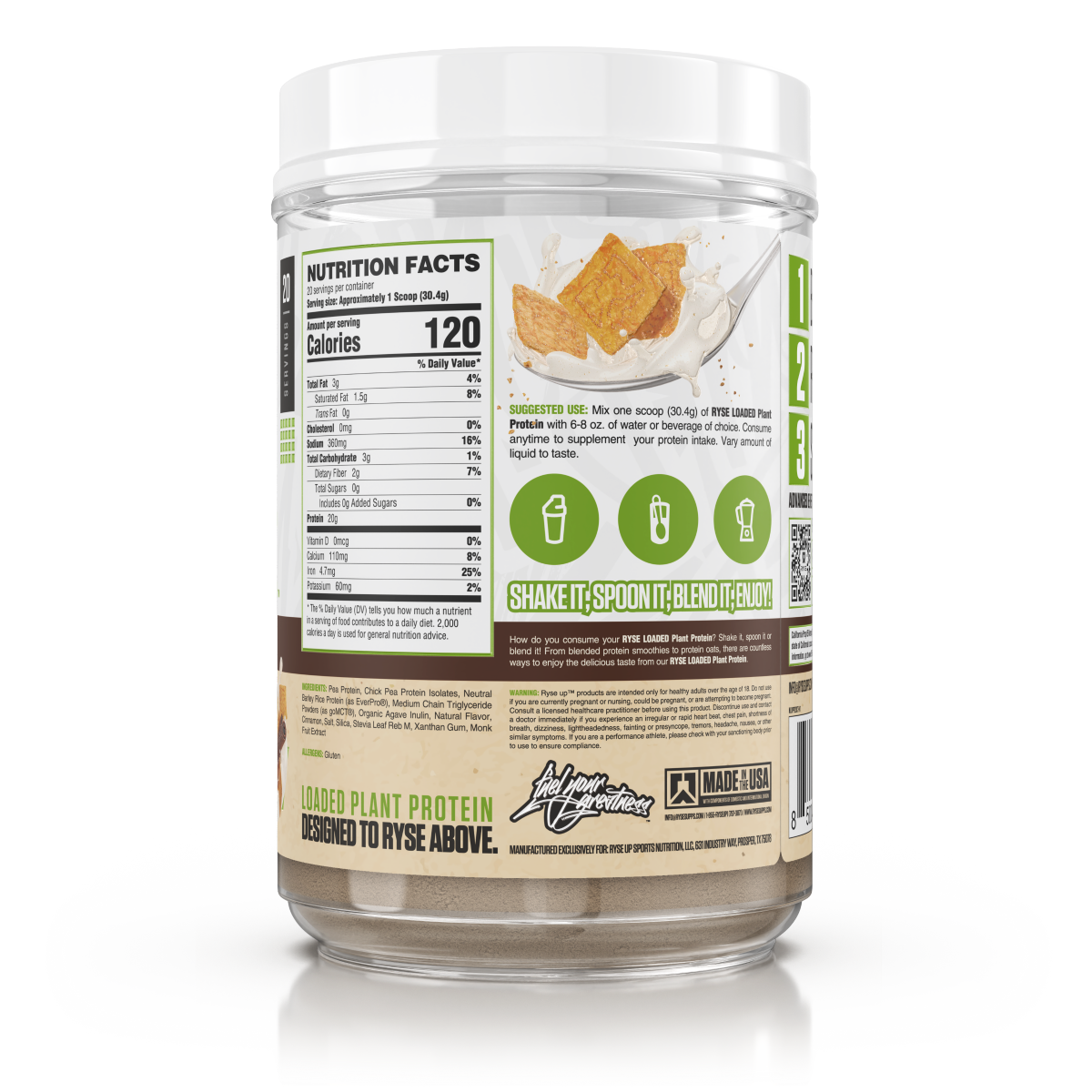 slide 2 of 4, RYSE Naturals Loaded Plant Based Protein Powder - Cinnamon Toast, 1 ct