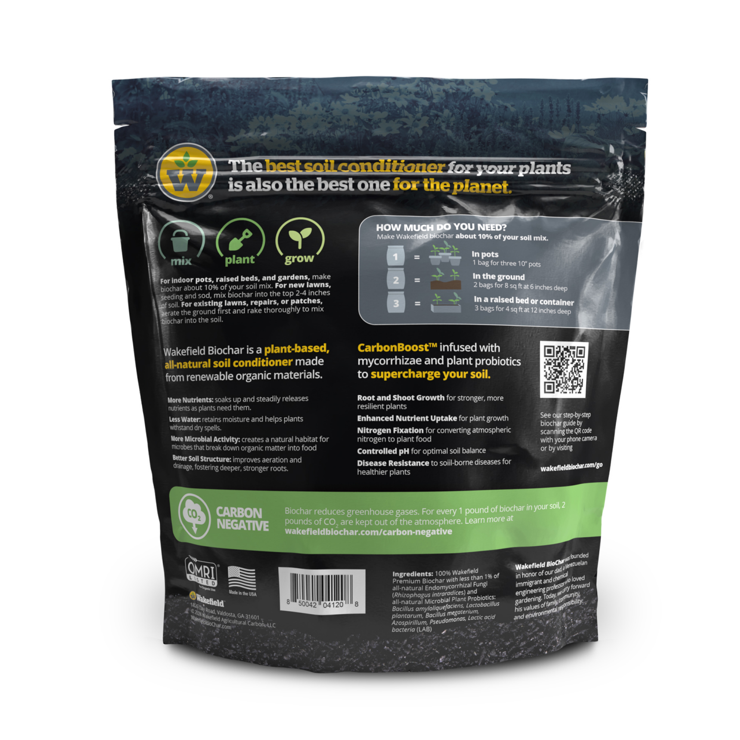 slide 2 of 2, Wakefield Biochar Blends with CarbonBoost Mycorrhizae and Plant Probiotics for Cactus & Succulents 2QT, 2 qt