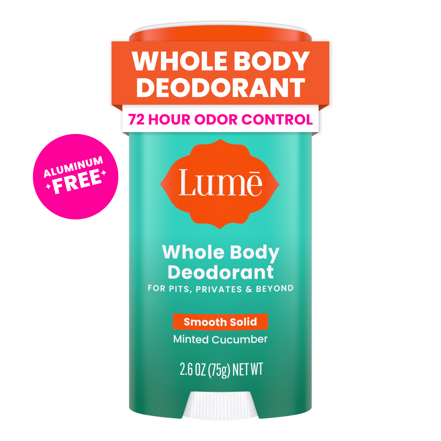 slide 1 of 5, Lume Whole Body Women’s Deodorant - Smooth Solid Stick - Aluminum Free - Minted Cucumber - 2.6oz, 2.6 oz