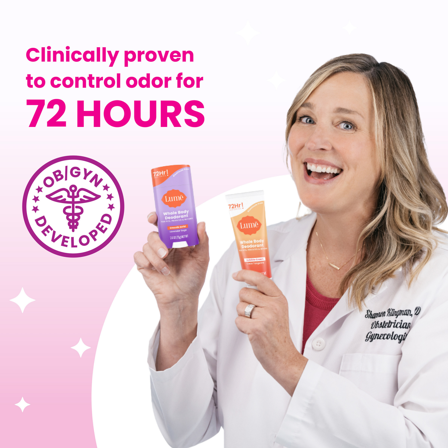 slide 4 of 5, Lume Whole Body Women's Deodorant Invisible Cream Stick - Soft Powder Scent - 2.2oz, 2.2 oz