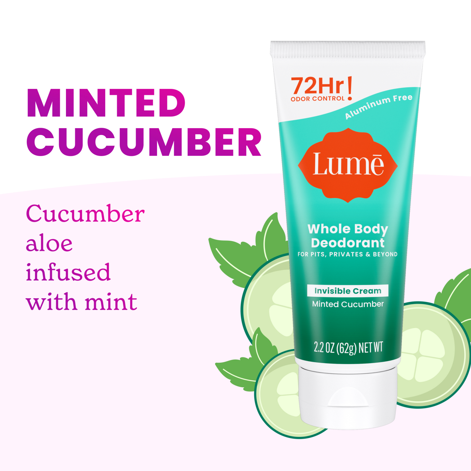 slide 3 of 5, Lume Antiperspirants and Deodorants Tube Minted Cucumber - 2.2oz, 2.2 oz