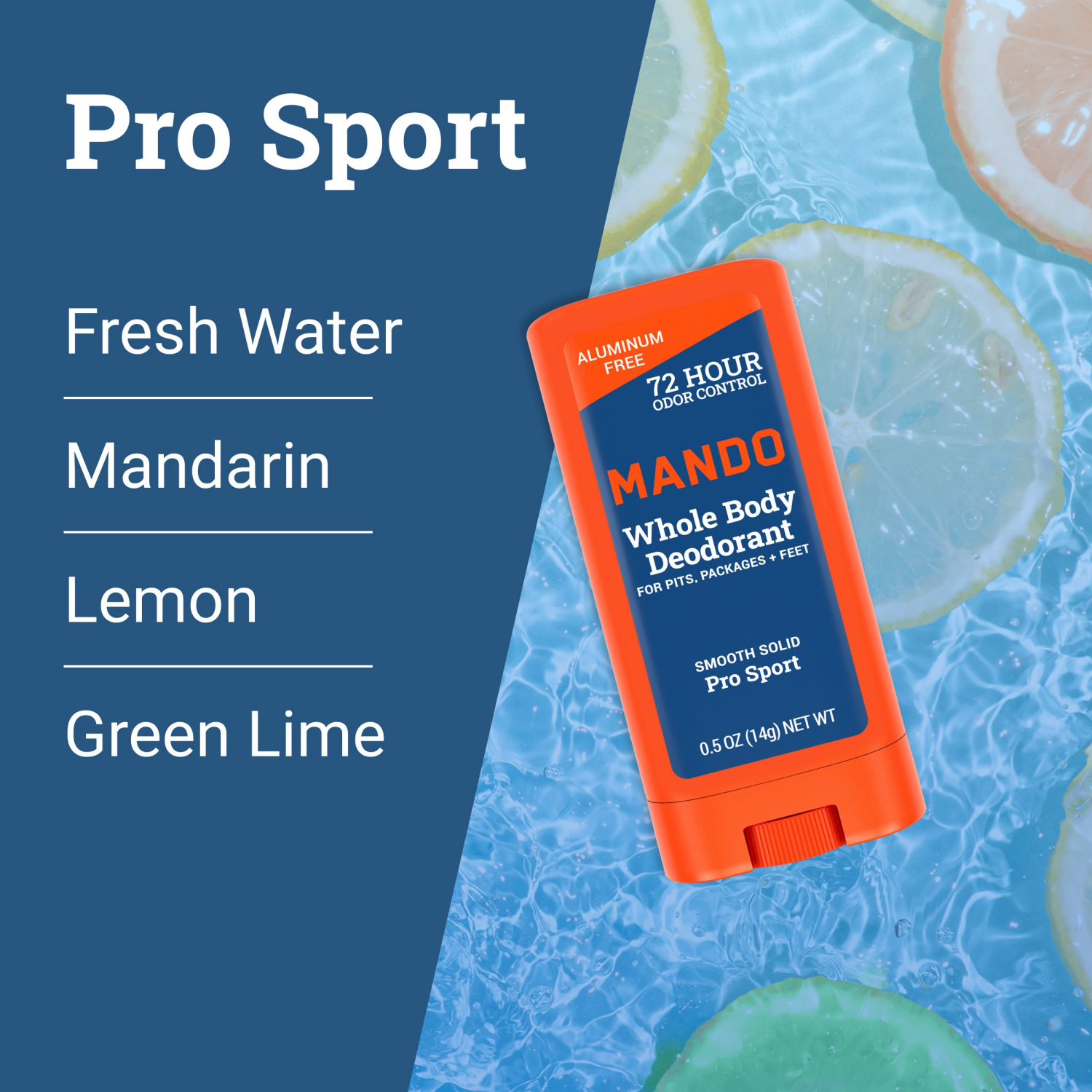 slide 5 of 8, Mando Smooth Solid Whole Body Pro Sport Deodorant 0.5 oz, 0.5 oz