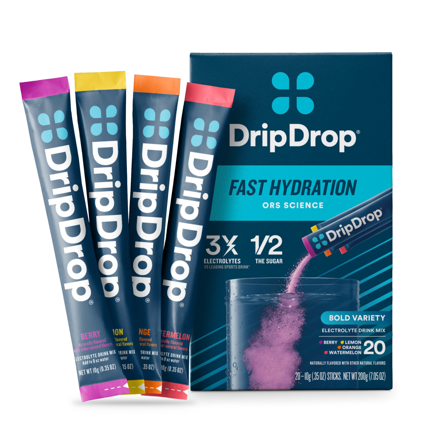 slide 2 of 5, DripDrop Bold Variety Electrolyte Drink Mix 20 - 10 g Sticks, 20 ct