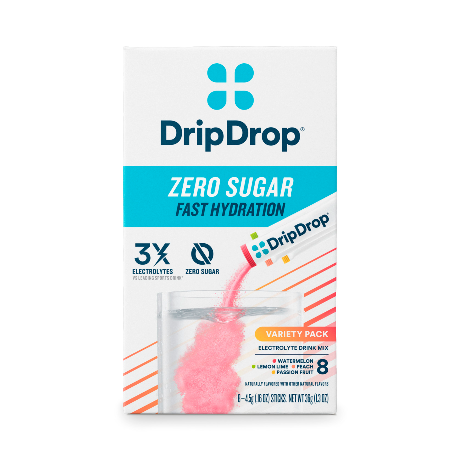 slide 2 of 4, DripDrop® Zero Sugar Fast Hydration Variety Pack, 8 ct / 0.16 oz