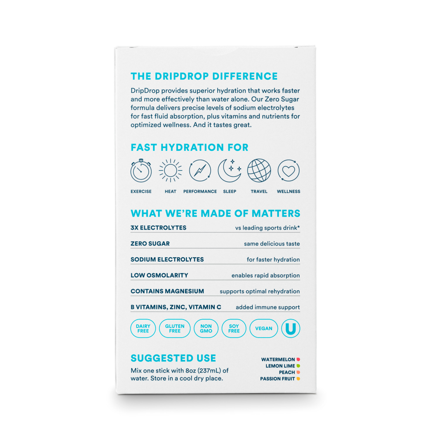 slide 4 of 4, DripDrop® Zero Sugar Fast Hydration Variety Pack, 8 ct / 0.16 oz