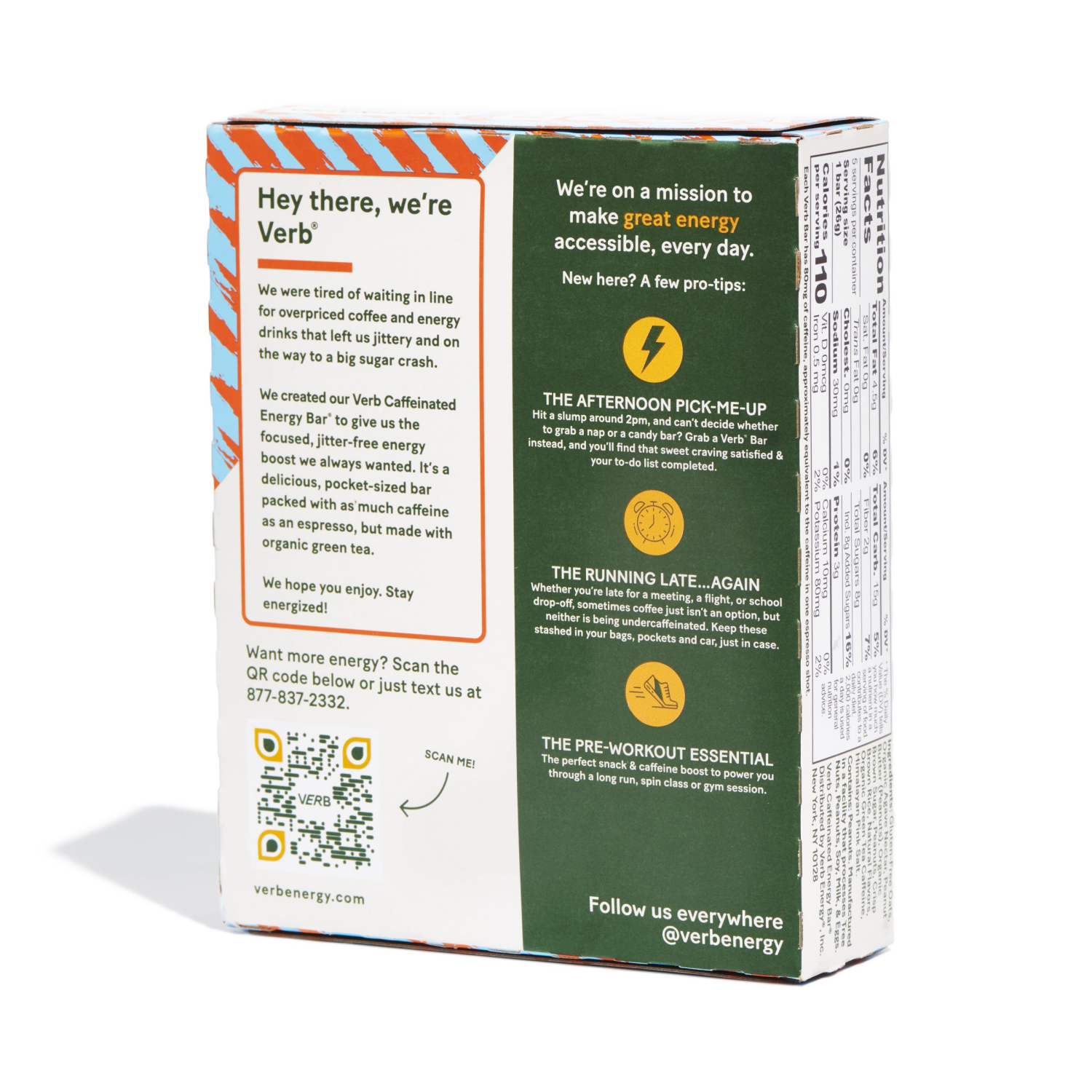 slide 3 of 3, Verb Energy Verb Caffeinated Energy Bars - Peanut Butter Crunch - 5ct/4.6oz, 5 ct, 4.6 oz