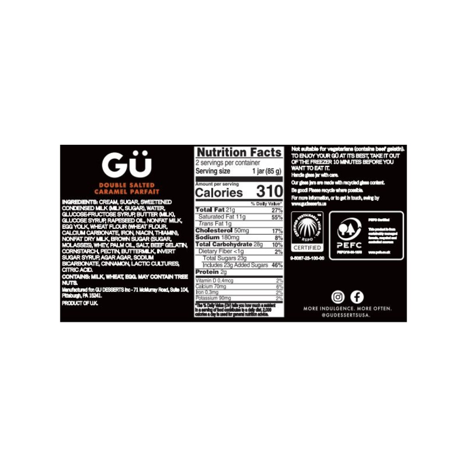 slide 2 of 2, Gu Double Salted Caramel Parfait 5.98 oz, 2 ct, 5.98 oz