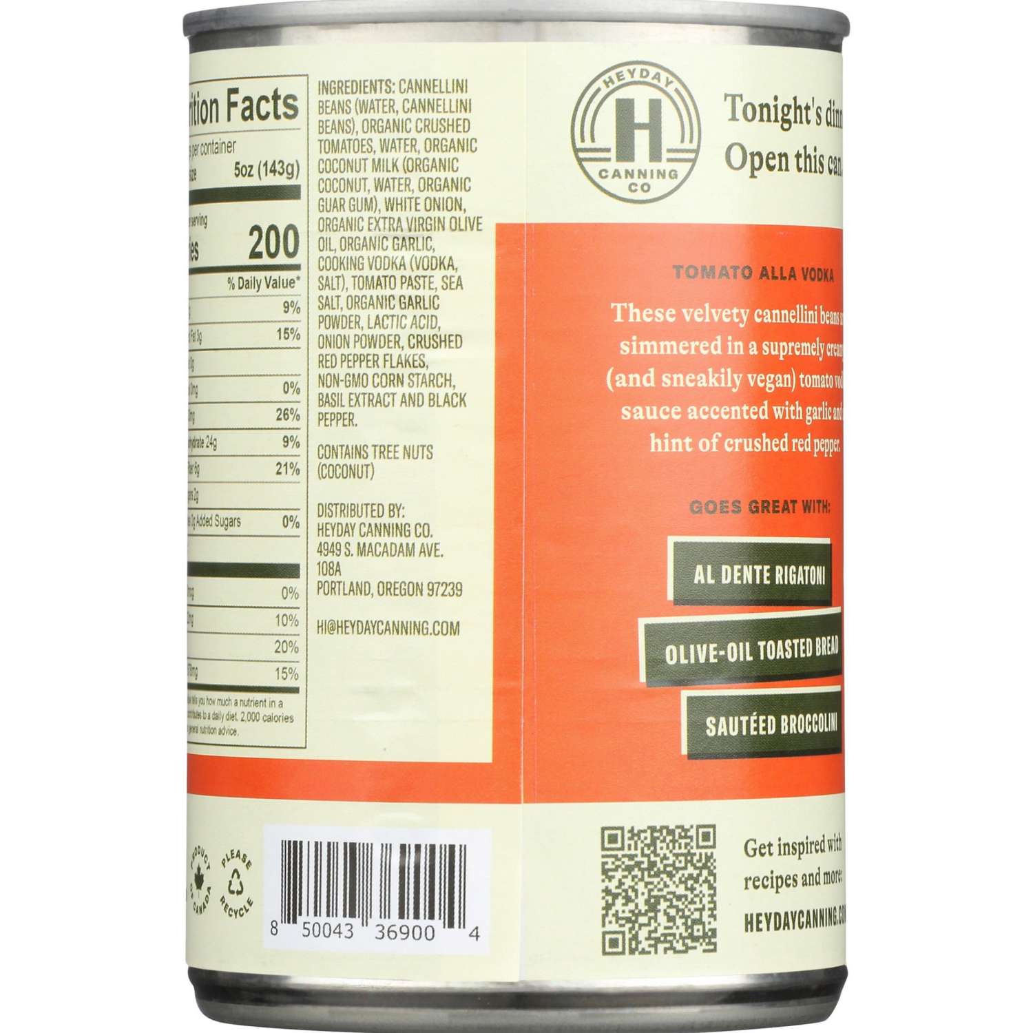 slide 2 of 3, Heyday Canning Co Tomato Alla Vodka Cannellini Beans 15 oz, 15 oz