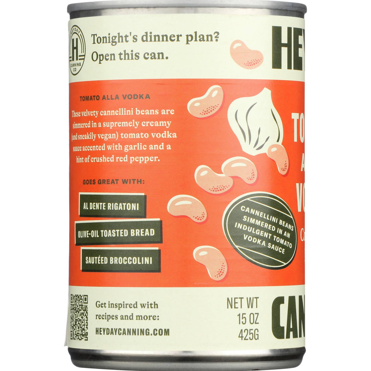 slide 3 of 3, Heyday Canning Co Tomato Alla Vodka Cannellini Beans 15 oz, 15 oz