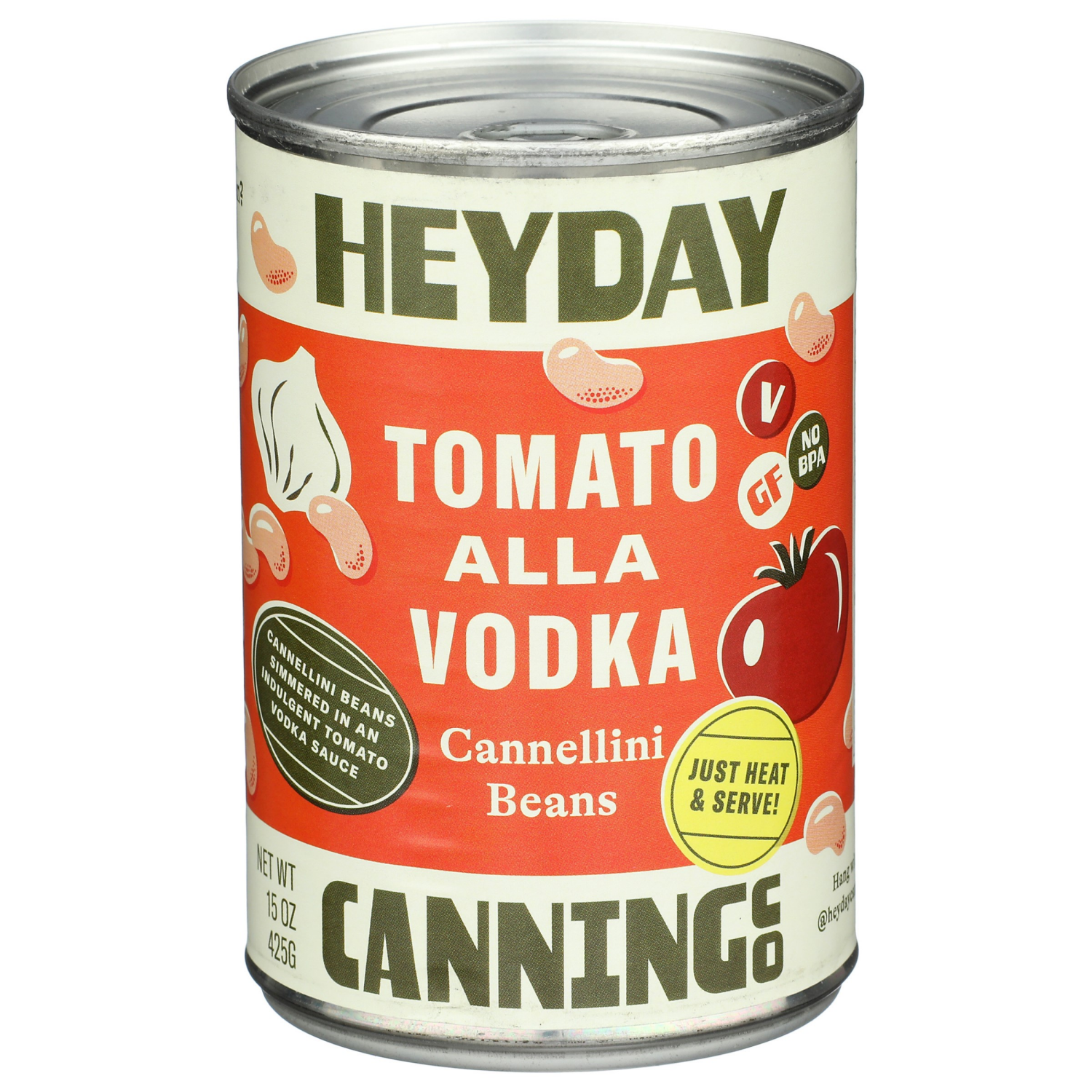slide 1 of 3, Heyday Canning Co Tomato Alla Vodka Cannellini Beans 15 oz, 15 oz