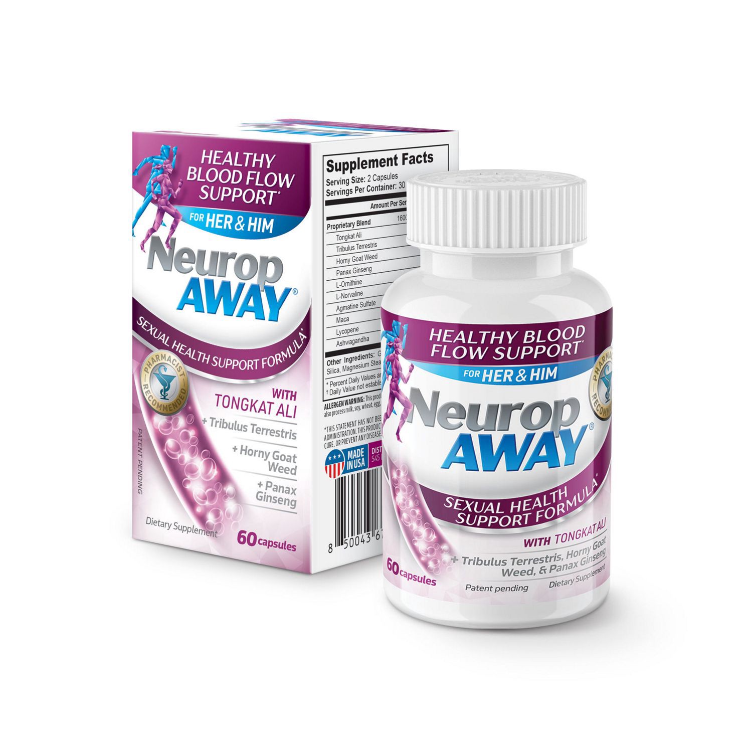 slide 3 of 5, NEUROP AWAY Neuropaway Sexual Health Support Formula, 60 Ct, 60 ct