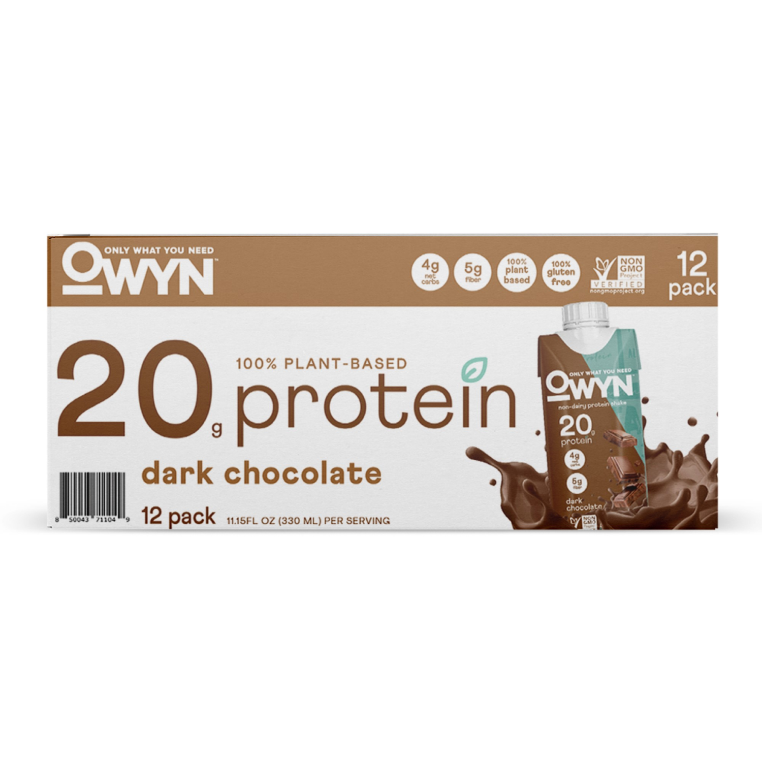 slide 1 of 2, Owyn Dark Chocolate Non-Dairy Protein Shakes, 12 ct