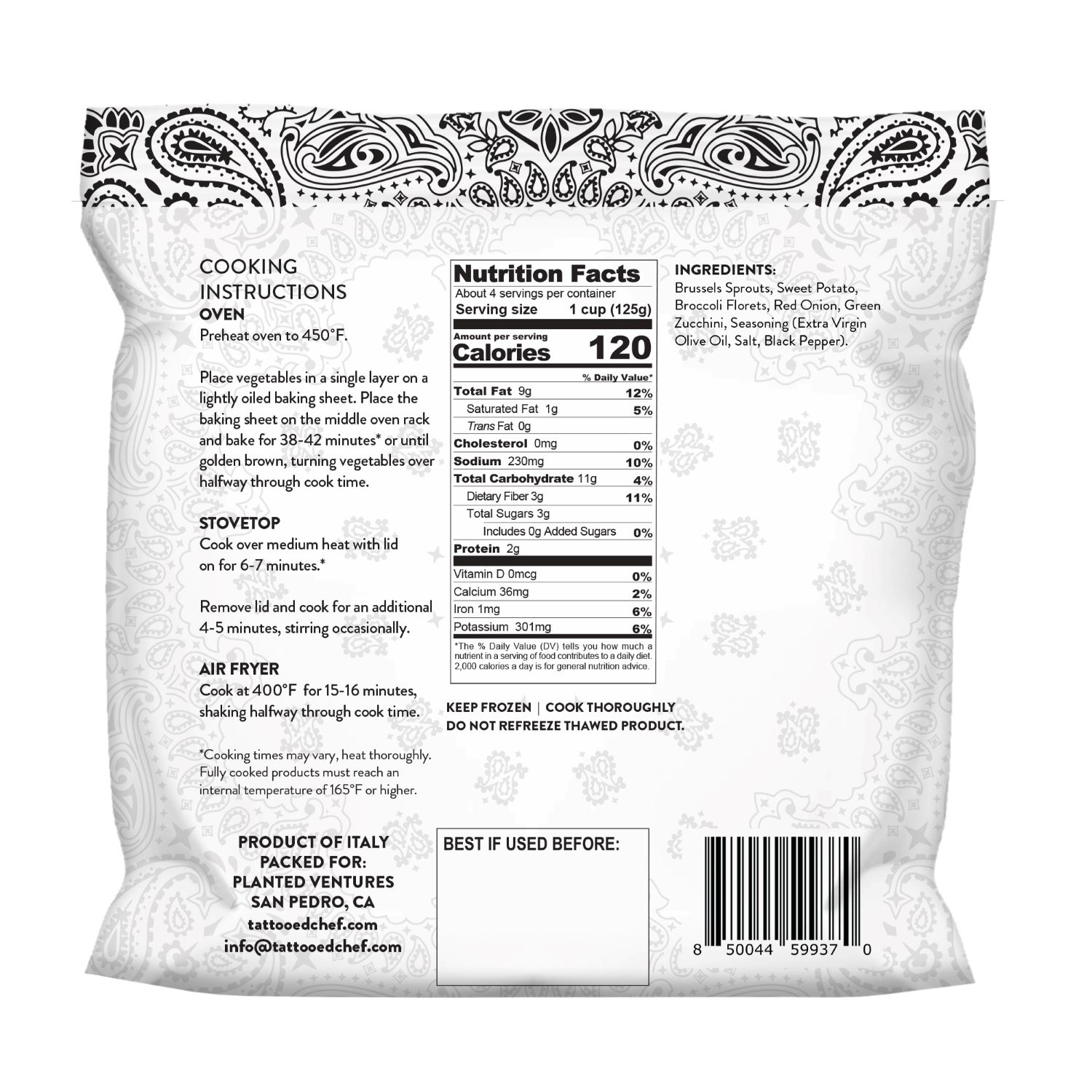 slide 2 of 2, Tattooed Chef Sheet Pan Vegetables, 18 oz