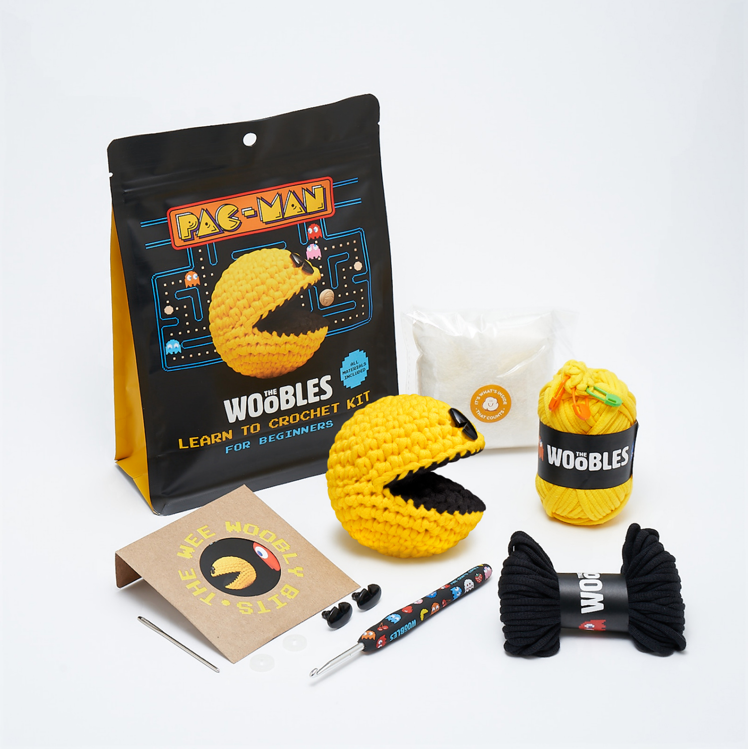 slide 2 of 3, The Woobles Pac-Man Crochet Kit, 1 ct