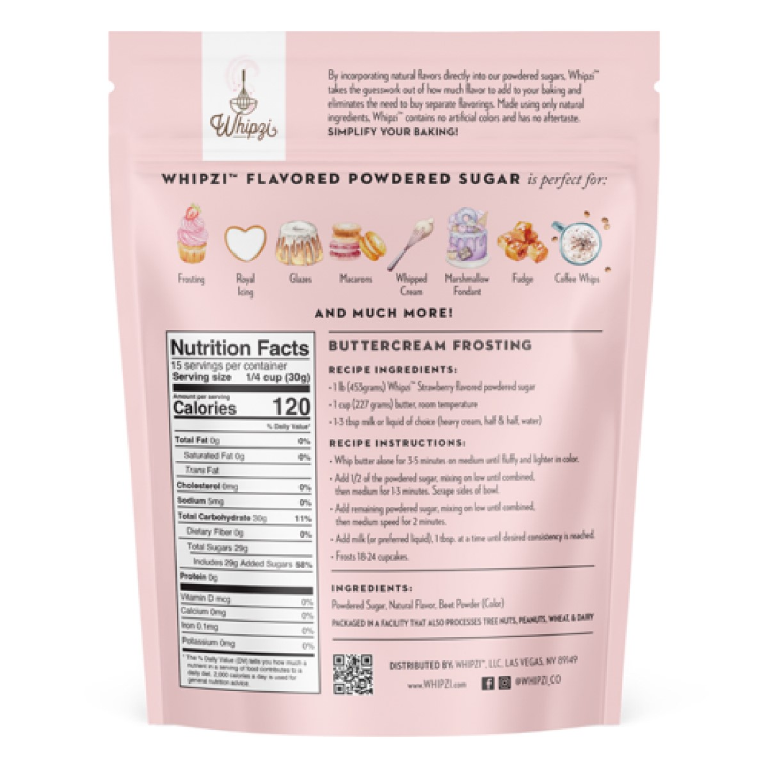 slide 2 of 2, Whipzi Strawberry Powdered Sugar, 16 oz