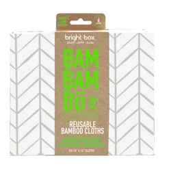 BRITE BOX Bright Box Labs 6ct Reusable Bamboo Cloths- Herringbone