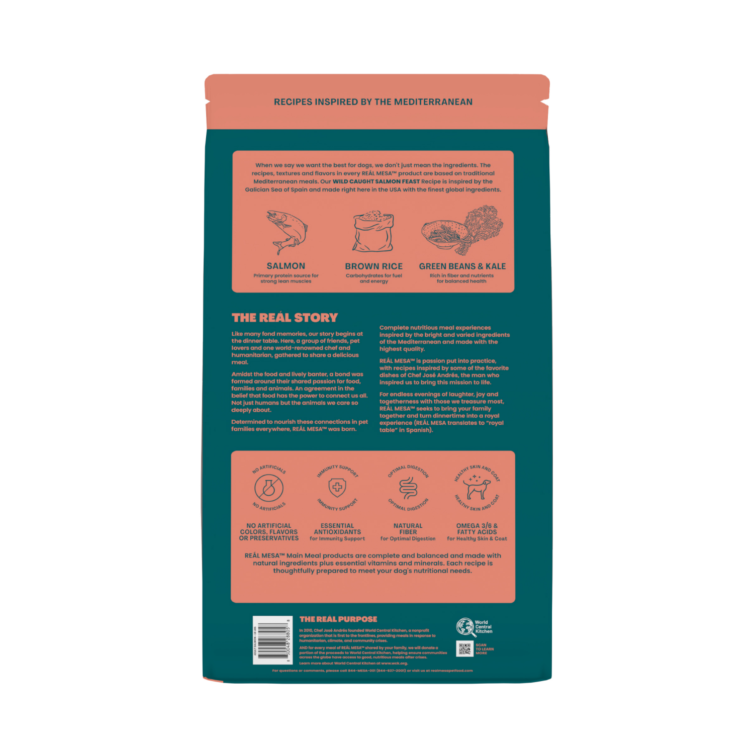 slide 2 of 8, REAL MESA REÁL MESA Adult Dog Food Wild Caught Salmon Feast, 18 Lb, 18 lb