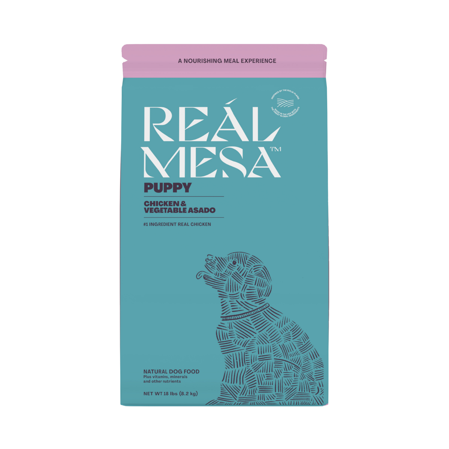 slide 1 of 5, REAL MESA REÁL MESA Puppy Food Chicken & Vegetable Asado, 18 Lb, 18 lb