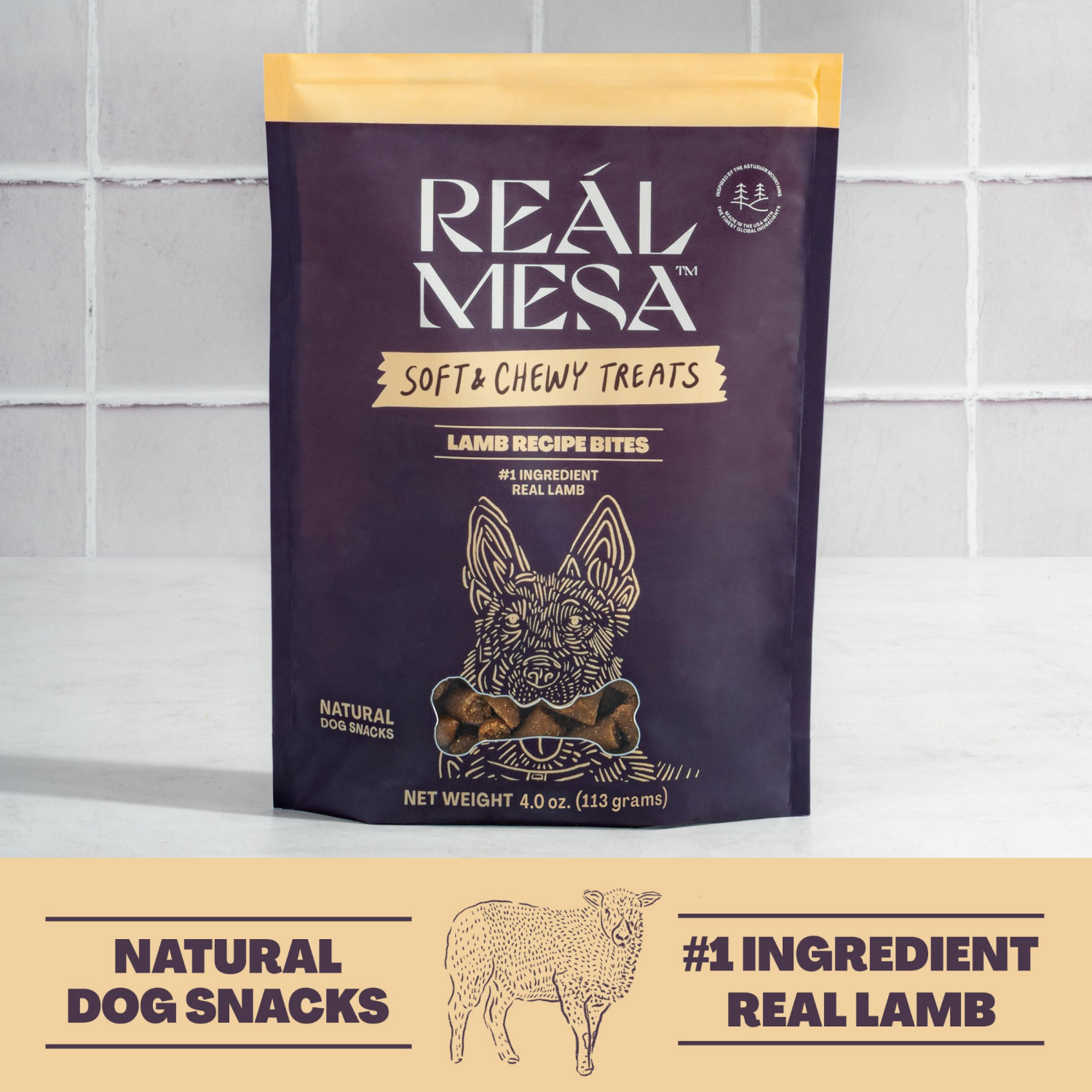 slide 4 of 5, REAL MESA REÁL MESA Soft & Chewy Treat Lamb Recipe Bites, 4.0 Oz, 4 oz