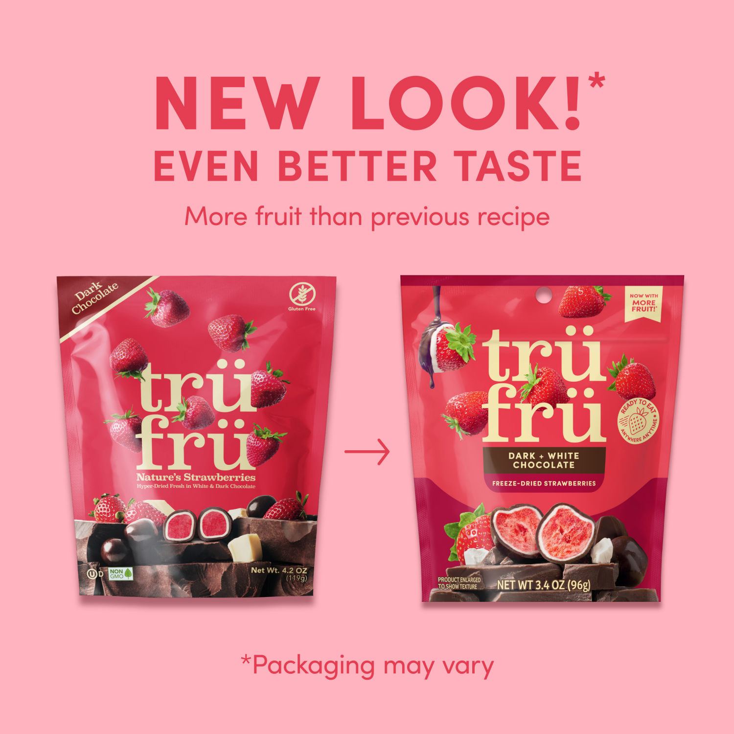 slide 8 of 8, Tru Fru Grab & Share Freeze-Dried Strawberries in White & Dark Chocolate, 3.4 oz