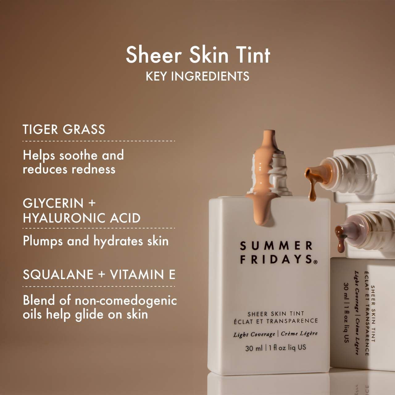 slide 6 of 11, Summer Fridays Sheer Skin Tint with Hyaluronic Acid + Squalane Shade 2.5, 1 oz / 30 ml