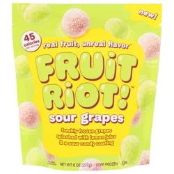 Fruit Riot! Fruit Riot 8 oz frozen sour candy grapes.