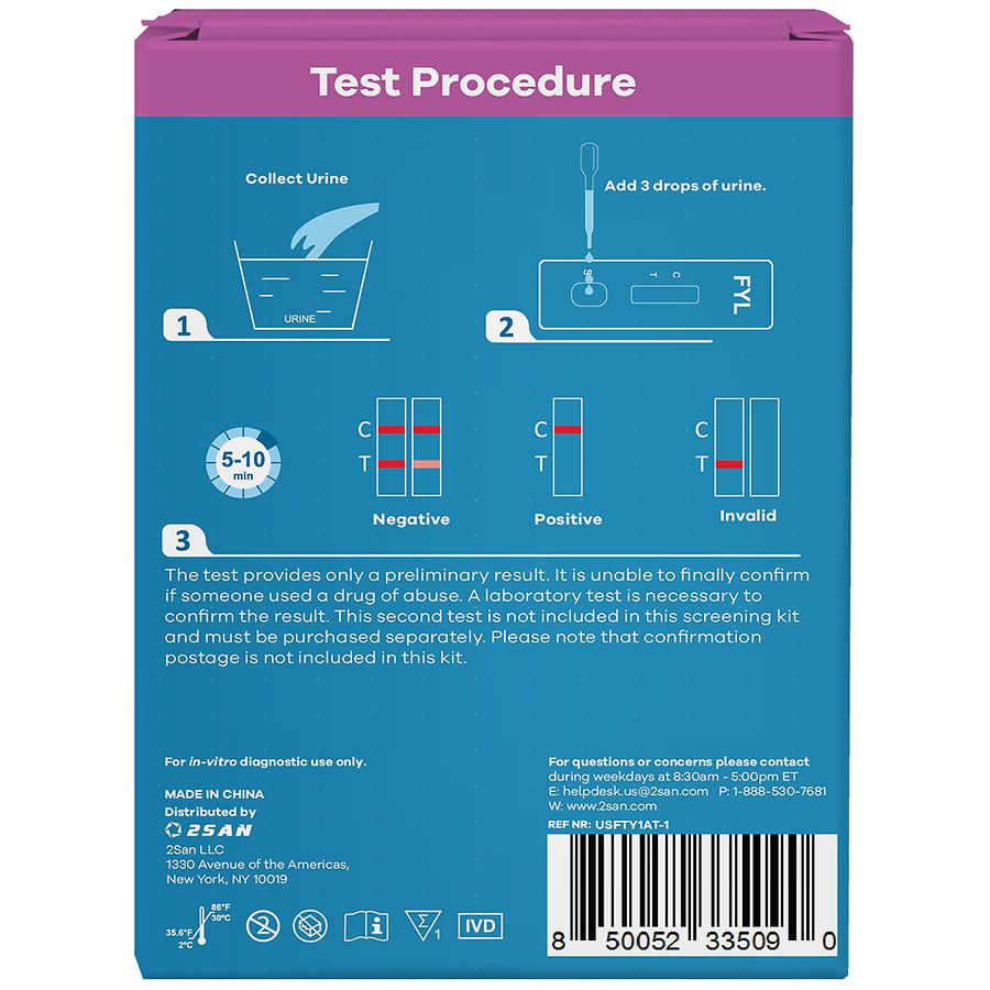 slide 3 of 3, 2SAN Fentanyl Urine Test Cassette, 1 ct