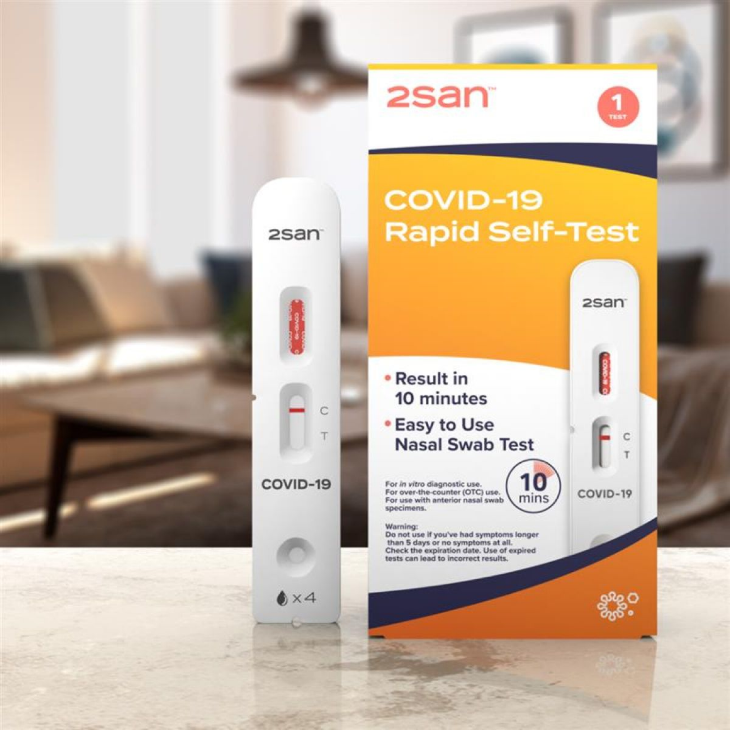 slide 4 of 6, GENABIO COVID-19 RAPID SELF-TEST KIT 1CT, 1 ct