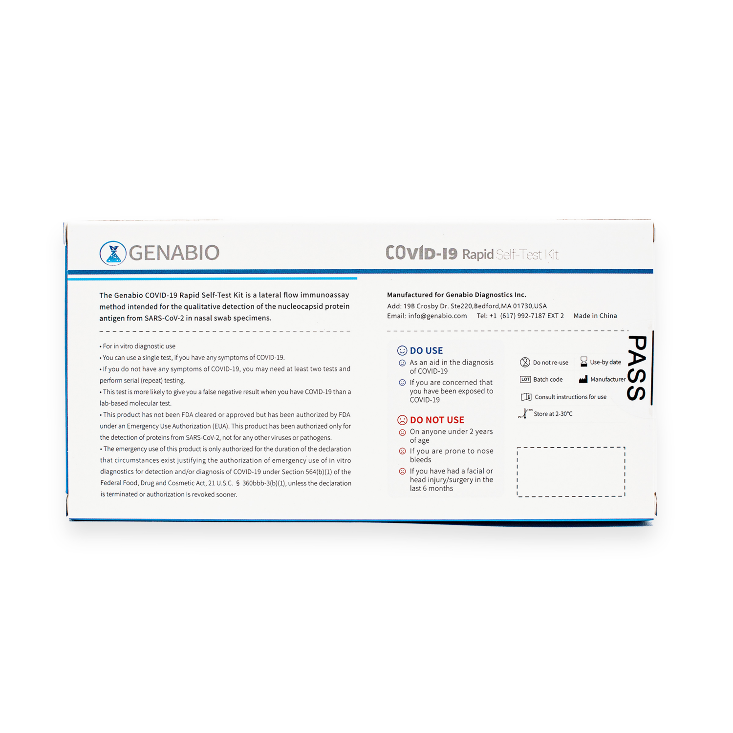 slide 4 of 4, GENABIO COVID-19 RAPID SELF-TEST KIT 1CT, 1 ct