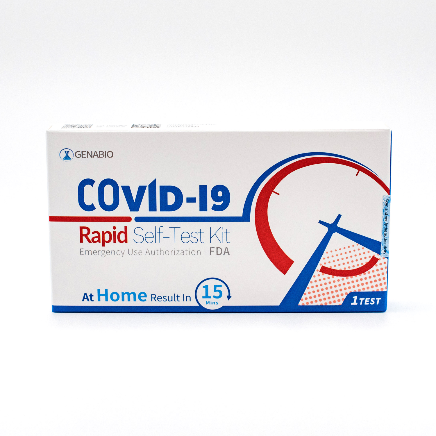 slide 1 of 4, GENABIO COVID-19 RAPID SELF-TEST KIT 1CT, 1 ct