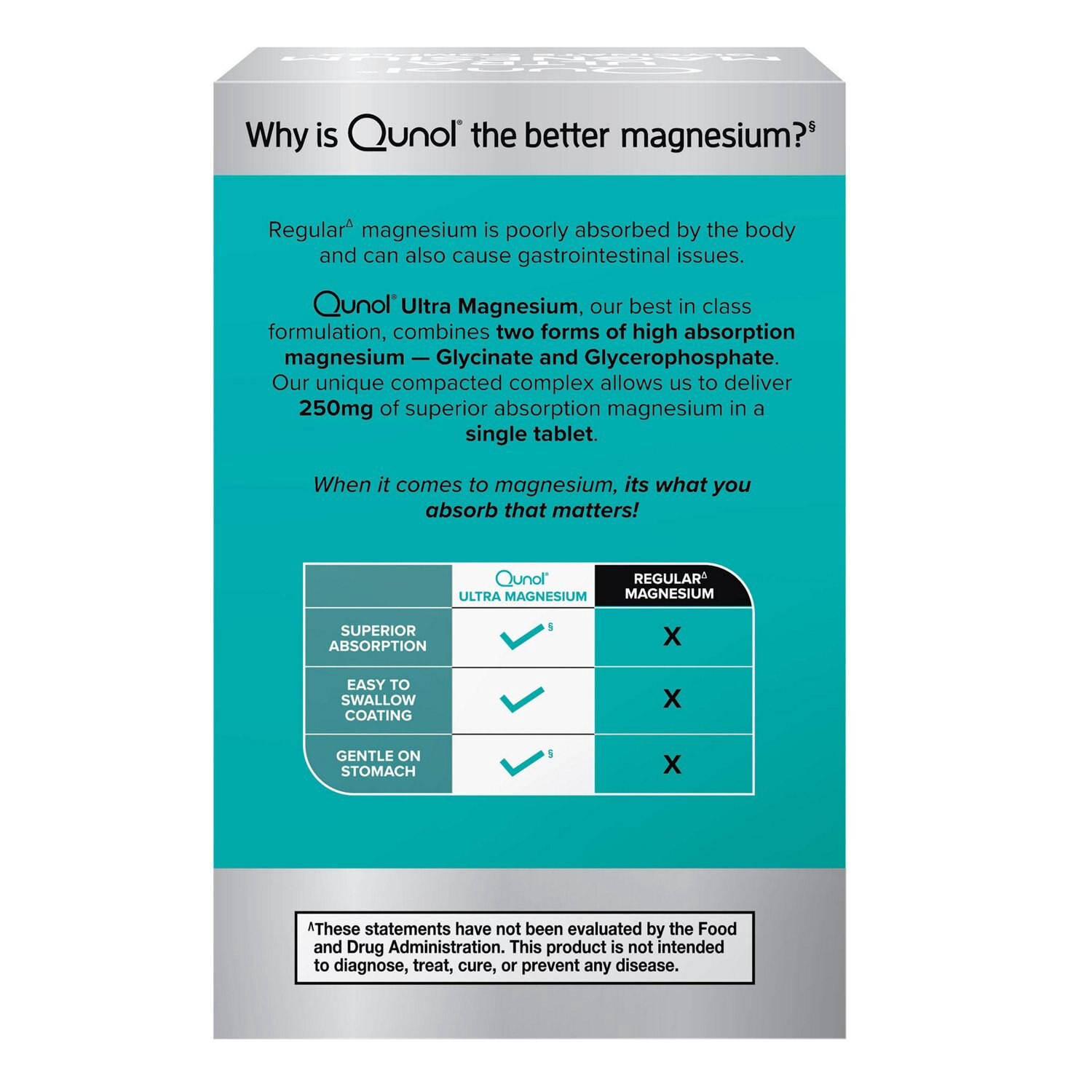 slide 3 of 4, Qunol 250 mg Ultra Magnesium Glycinate Complex 30 Coated Tablets, 30 ct