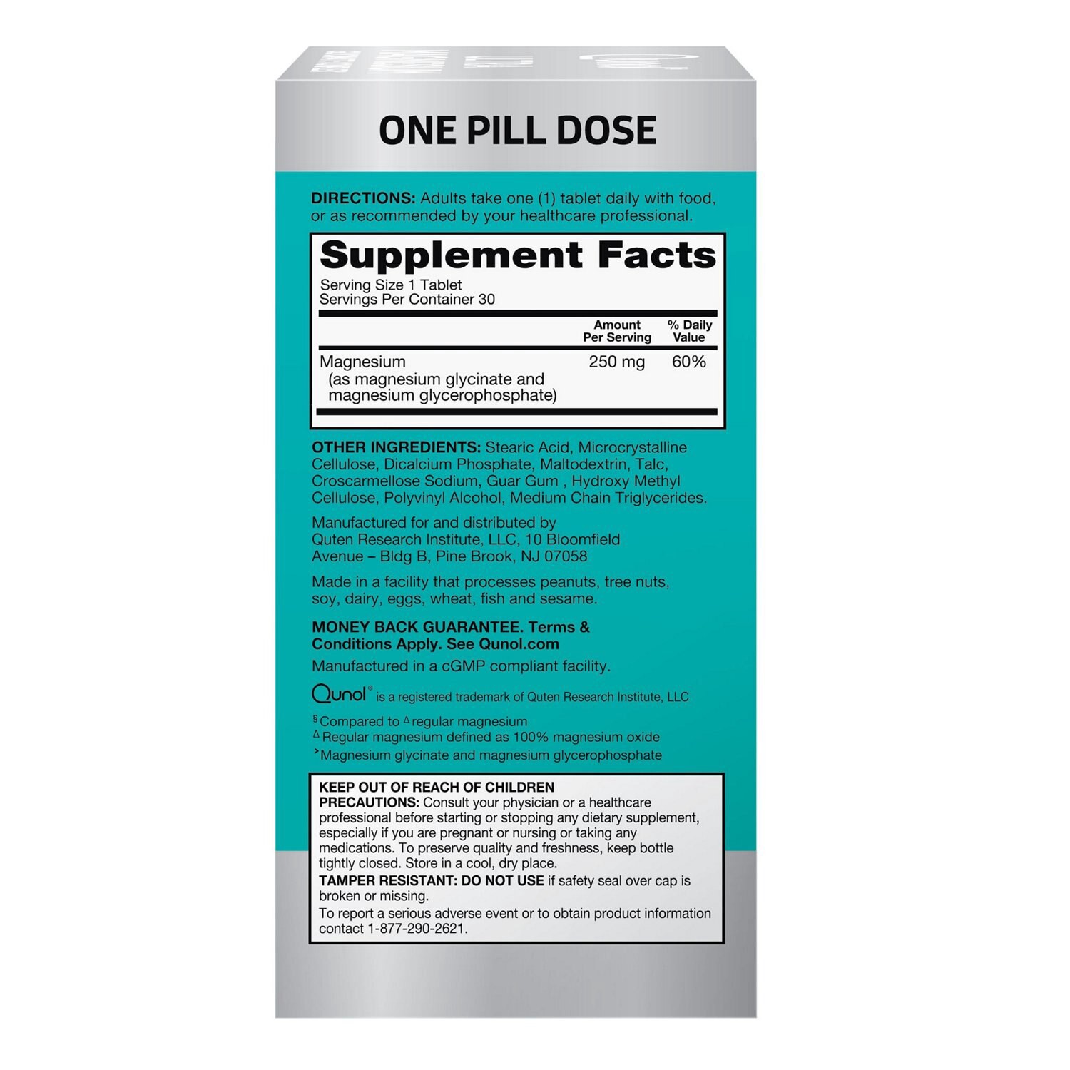 slide 2 of 4, Qunol 250 mg Ultra Magnesium Glycinate Complex 30 Coated Tablets, 30 ct