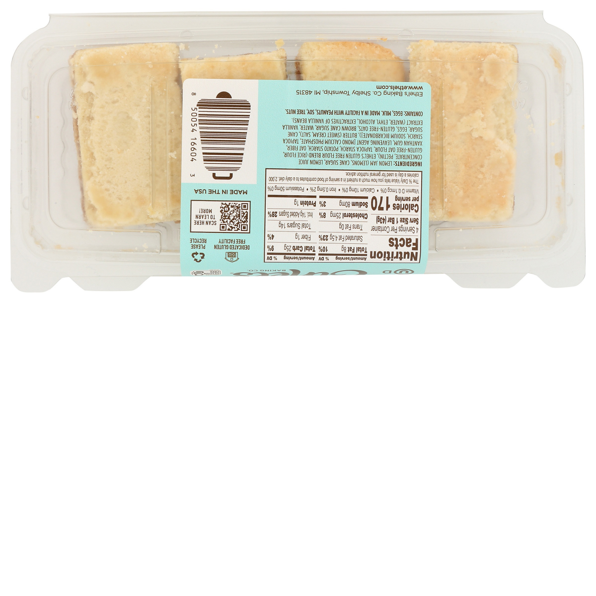 slide 2 of 2, Ethel's Baking Co. Lemon Crumble Dessert Bars 4CT Tray, 6 oz