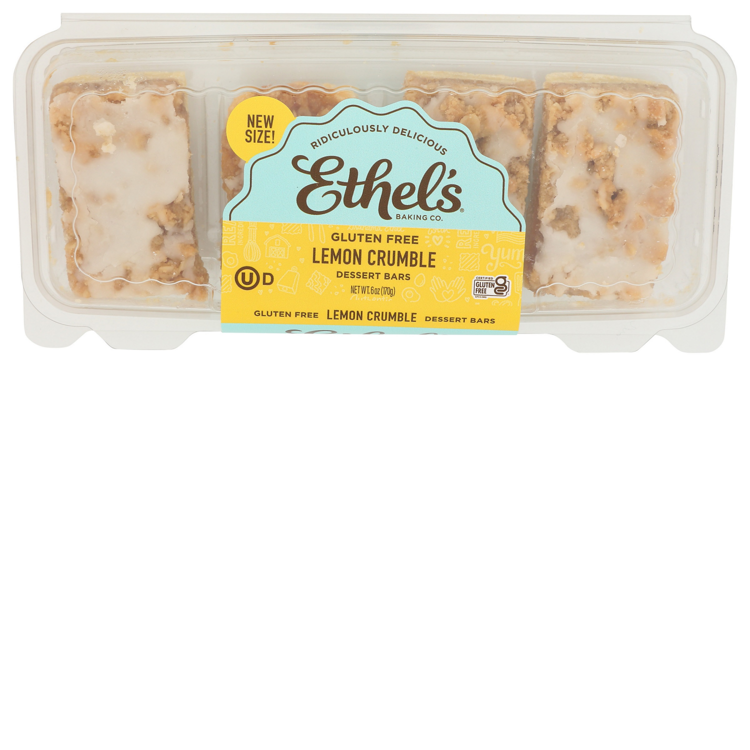 slide 1 of 2, Ethel's Baking Co. Lemon Crumble Dessert Bars 4CT Tray, 6 oz