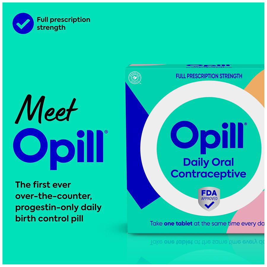 slide 3 of 5, Opill Daily Oral Contraceptive, 1 x 28 Day Supply, 28 ct