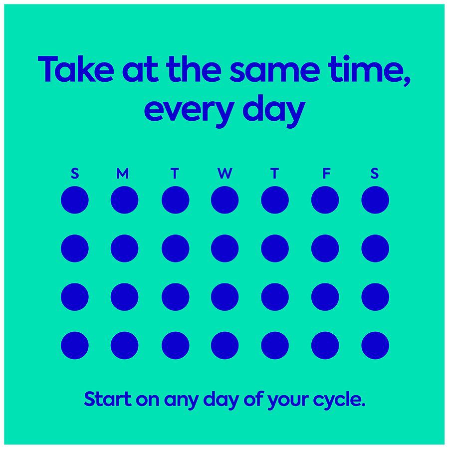 slide 4 of 5, Opill Daily Oral Contraceptive, 1 x 28 Day Supply, 28 ct