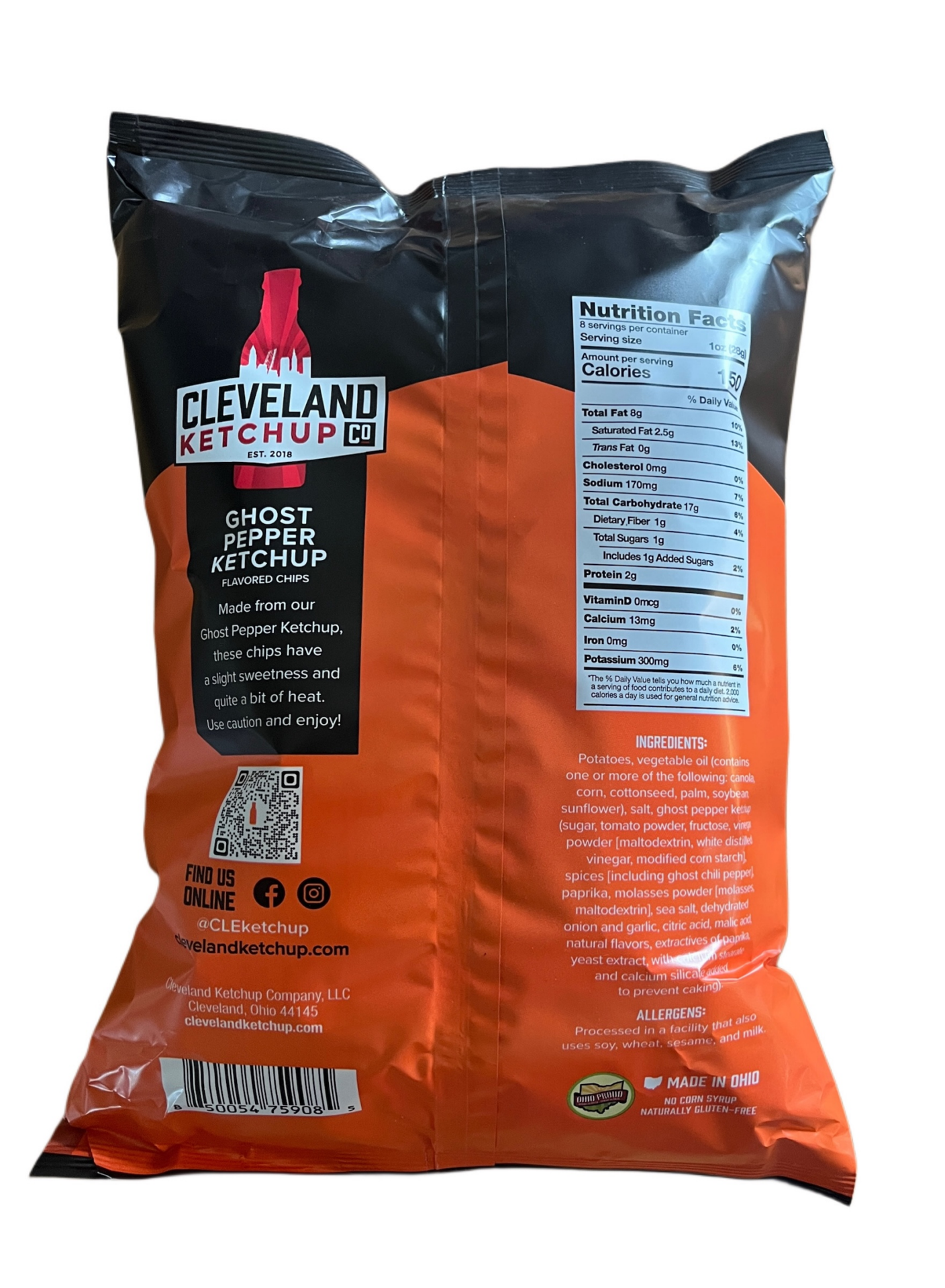 slide 2 of 2, Cleveland Ketchup Kettle Chips Ghost Pepper 8 Oz, 8 oz