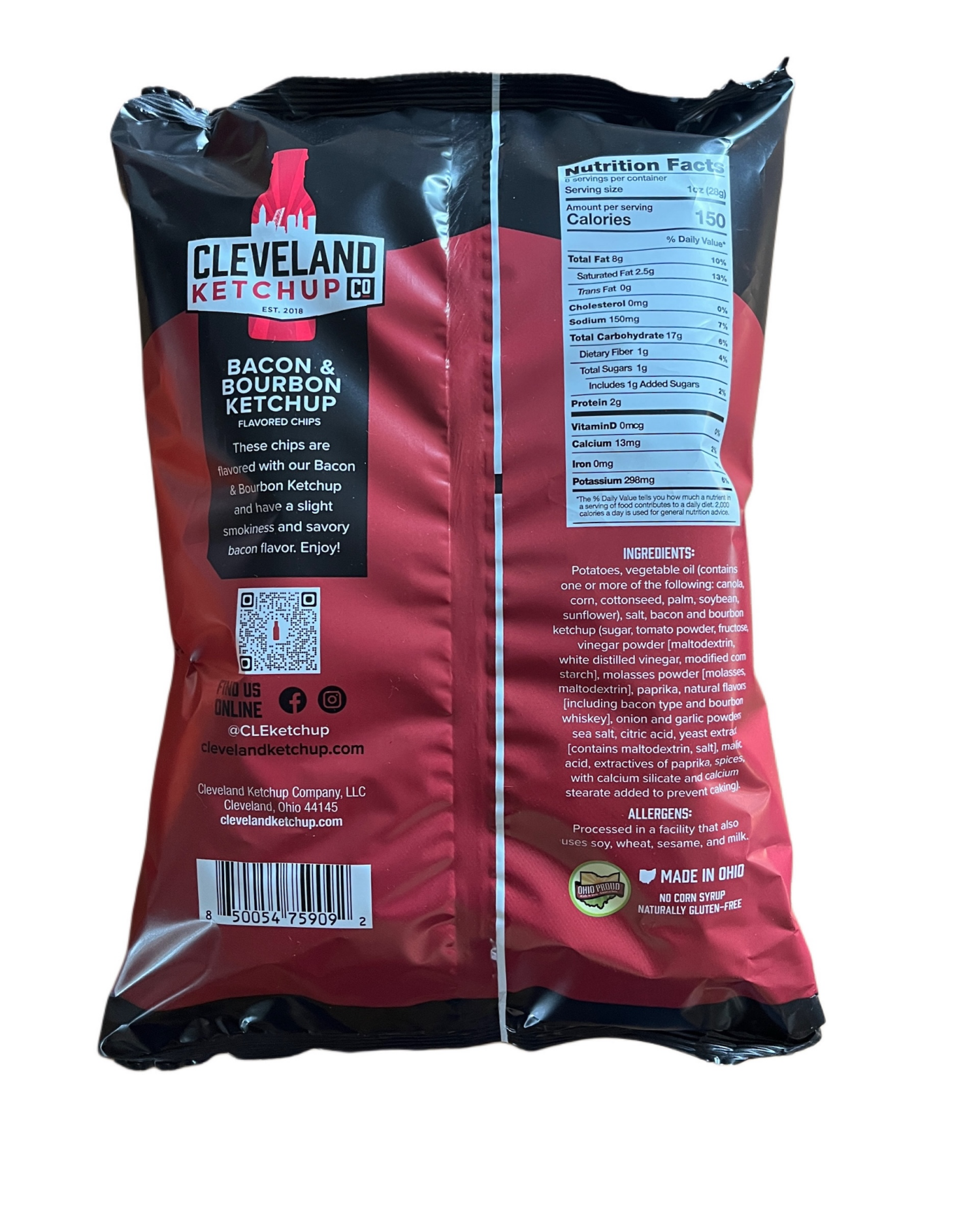 slide 2 of 2, Cleveland Ketchup Kettle Chips Bacon & Bourbon 8 Oz, 8 oz