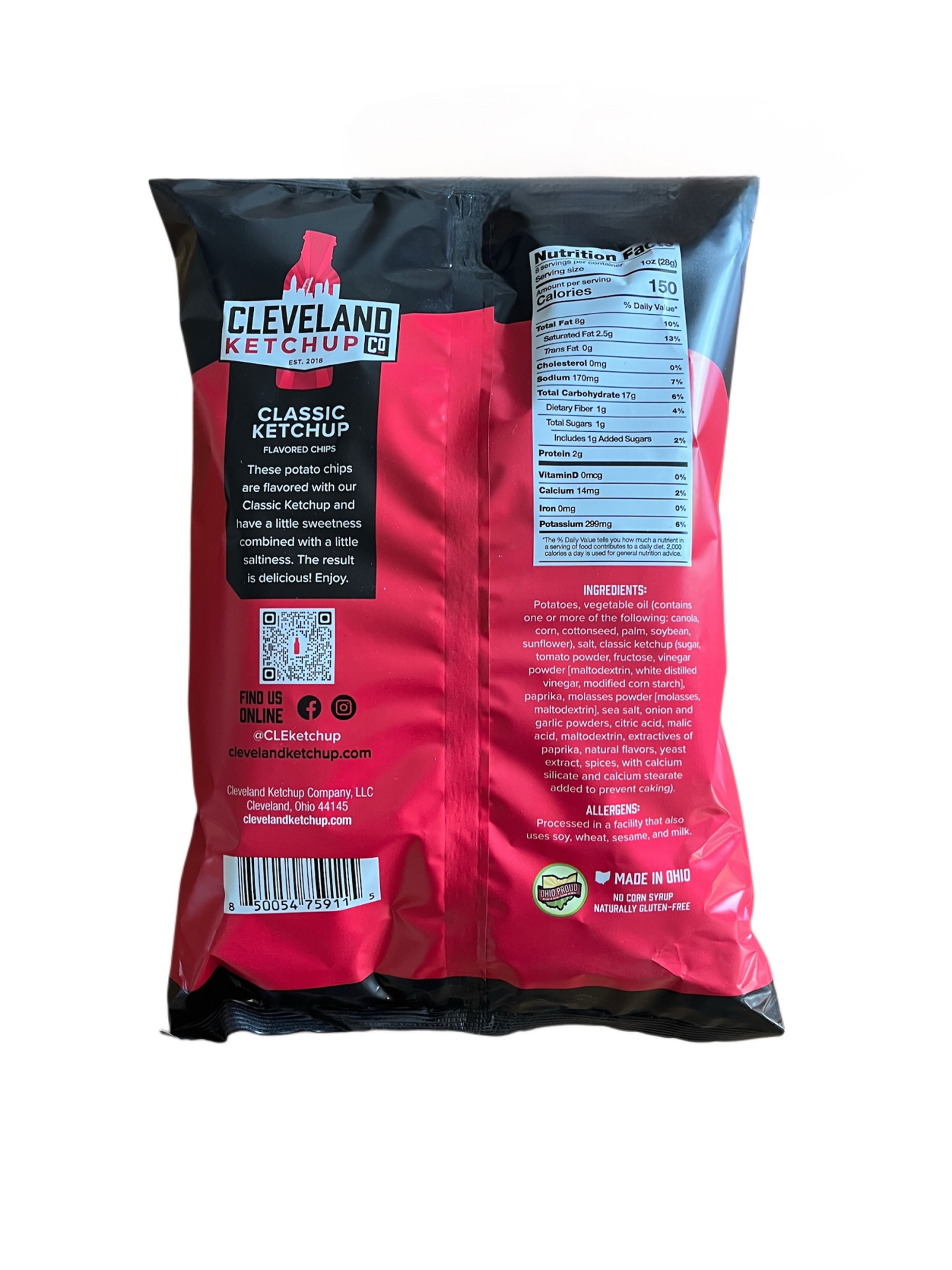 slide 2 of 2, Cleveland Ketchup Kettle Chips Classic 8 Oz, 8 oz