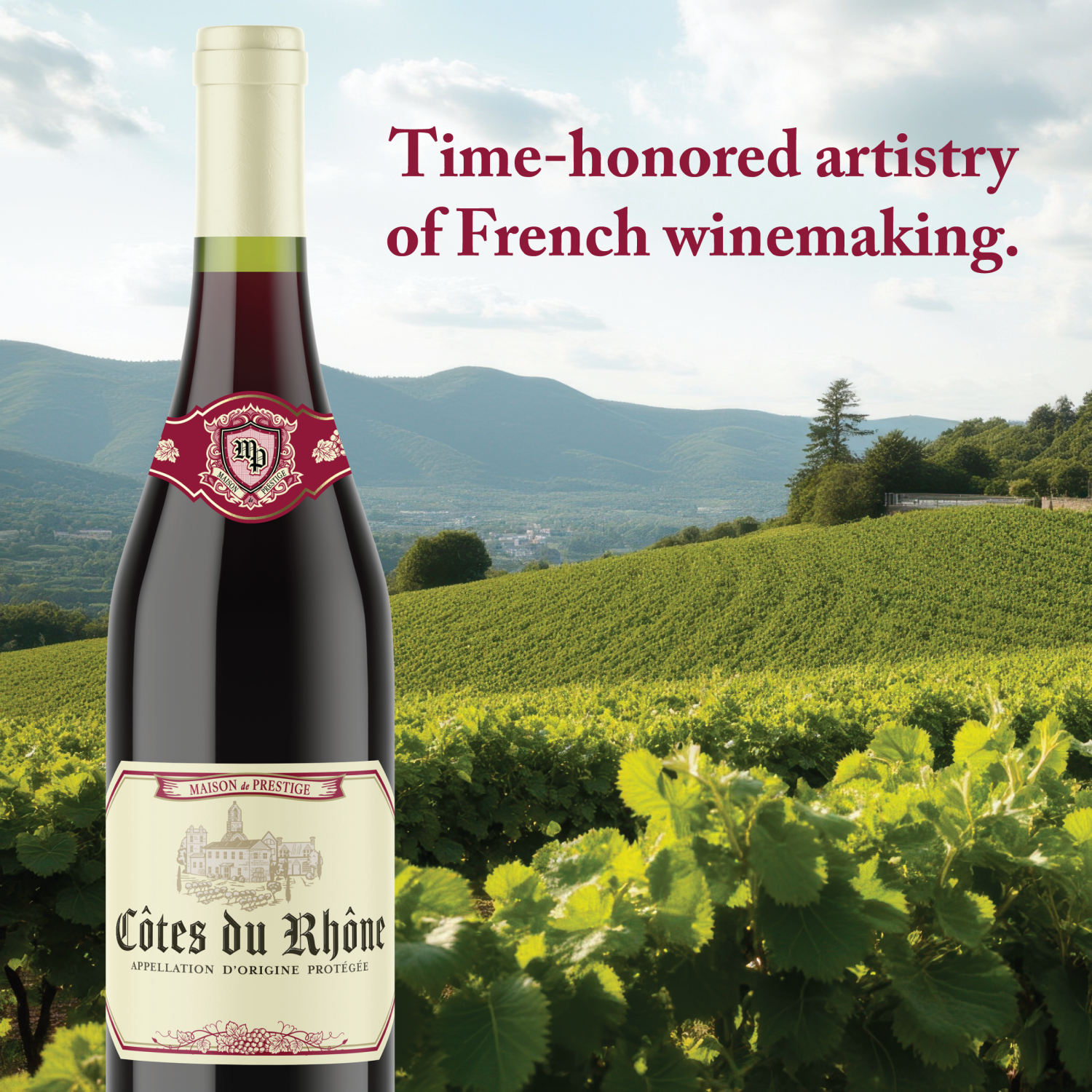 slide 2 of 5, Maison de Prestige Côtes du Rhône Rouge 6PK, 750ML, 6 ct, 750 ml