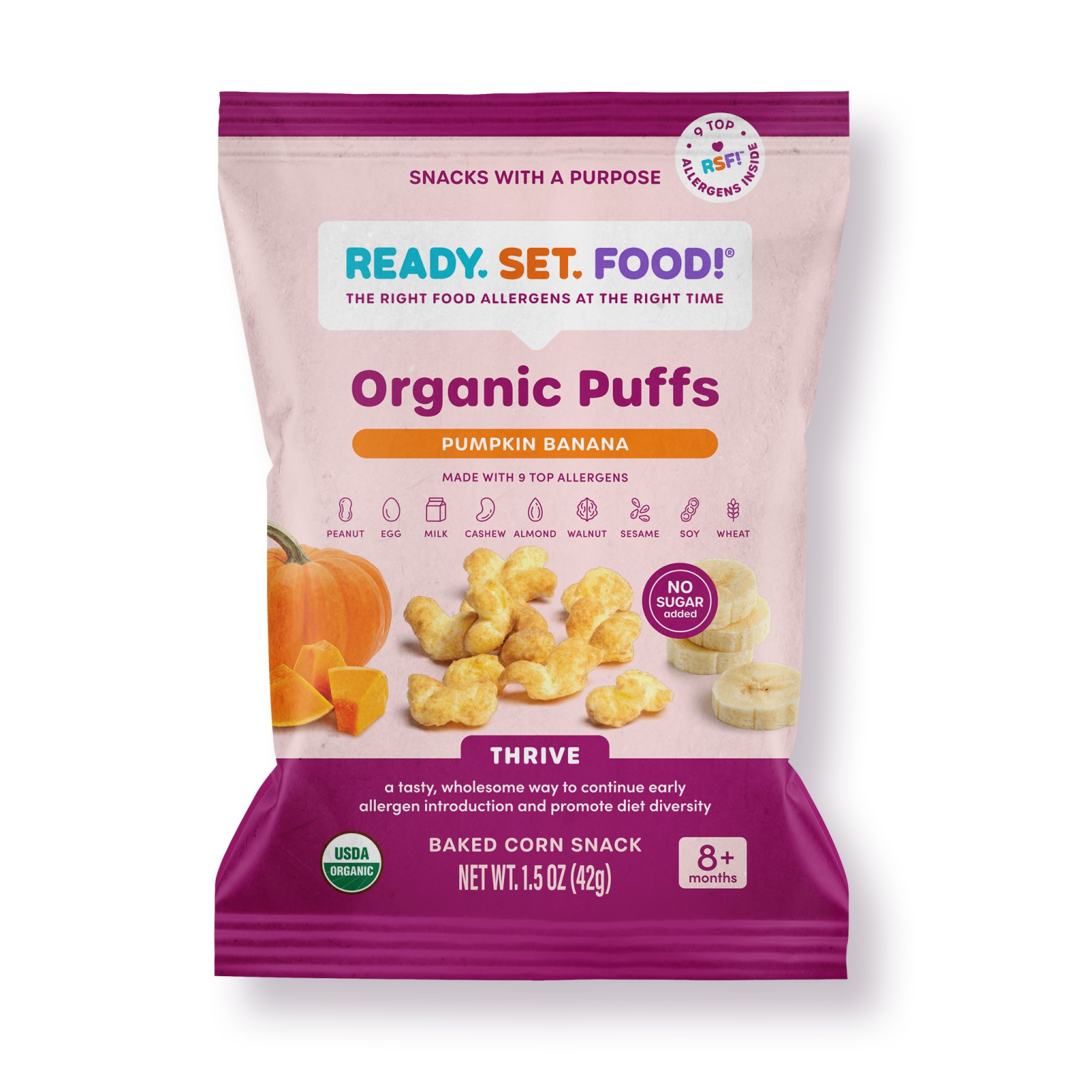 slide 1 of 5, Ready Set Food Organic Puffs Pumpkin Banana 1.5oz, 1.5 oz