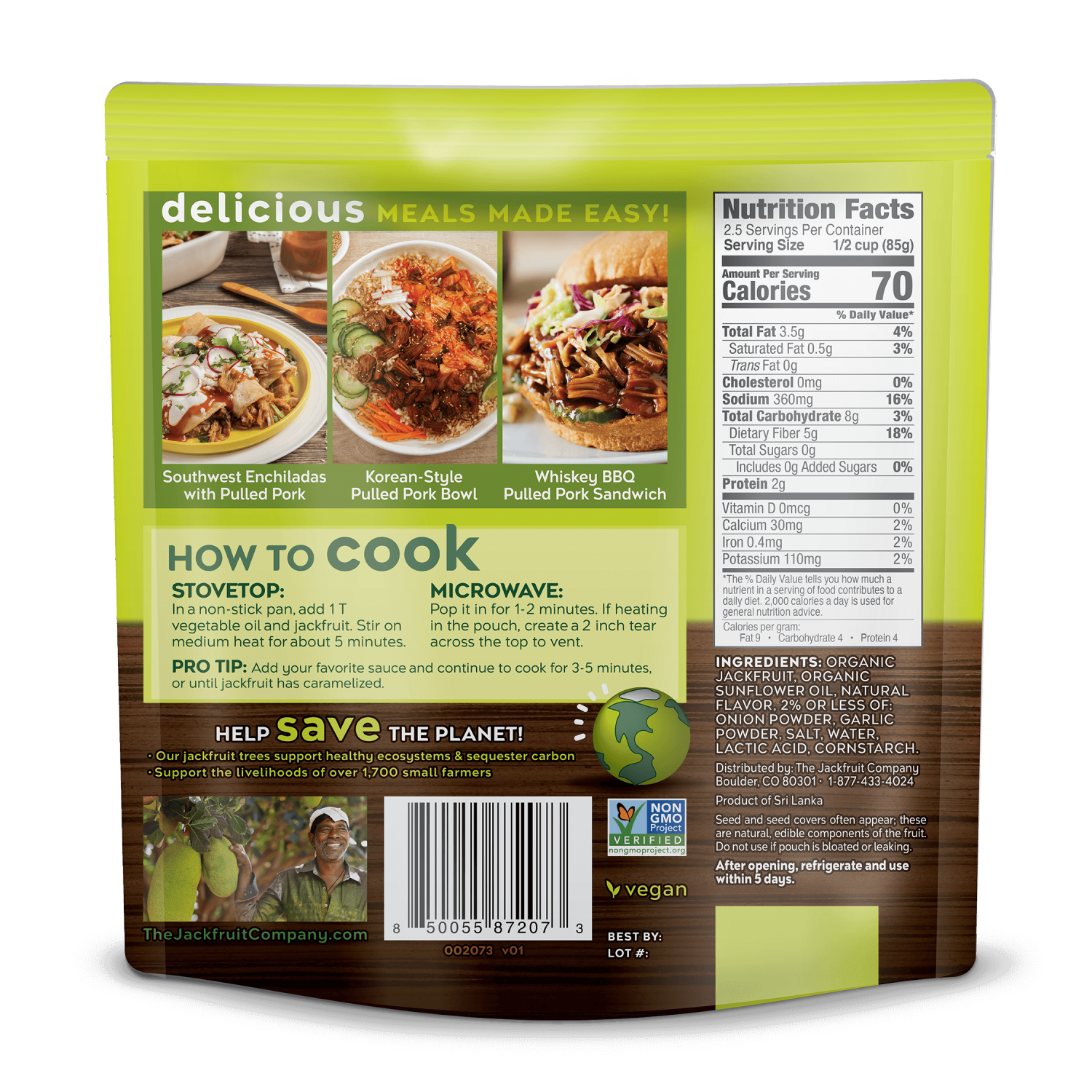 slide 2 of 2, The Jackfruit Company Pulled Pork Savory Style, 8 oz, 8 oz