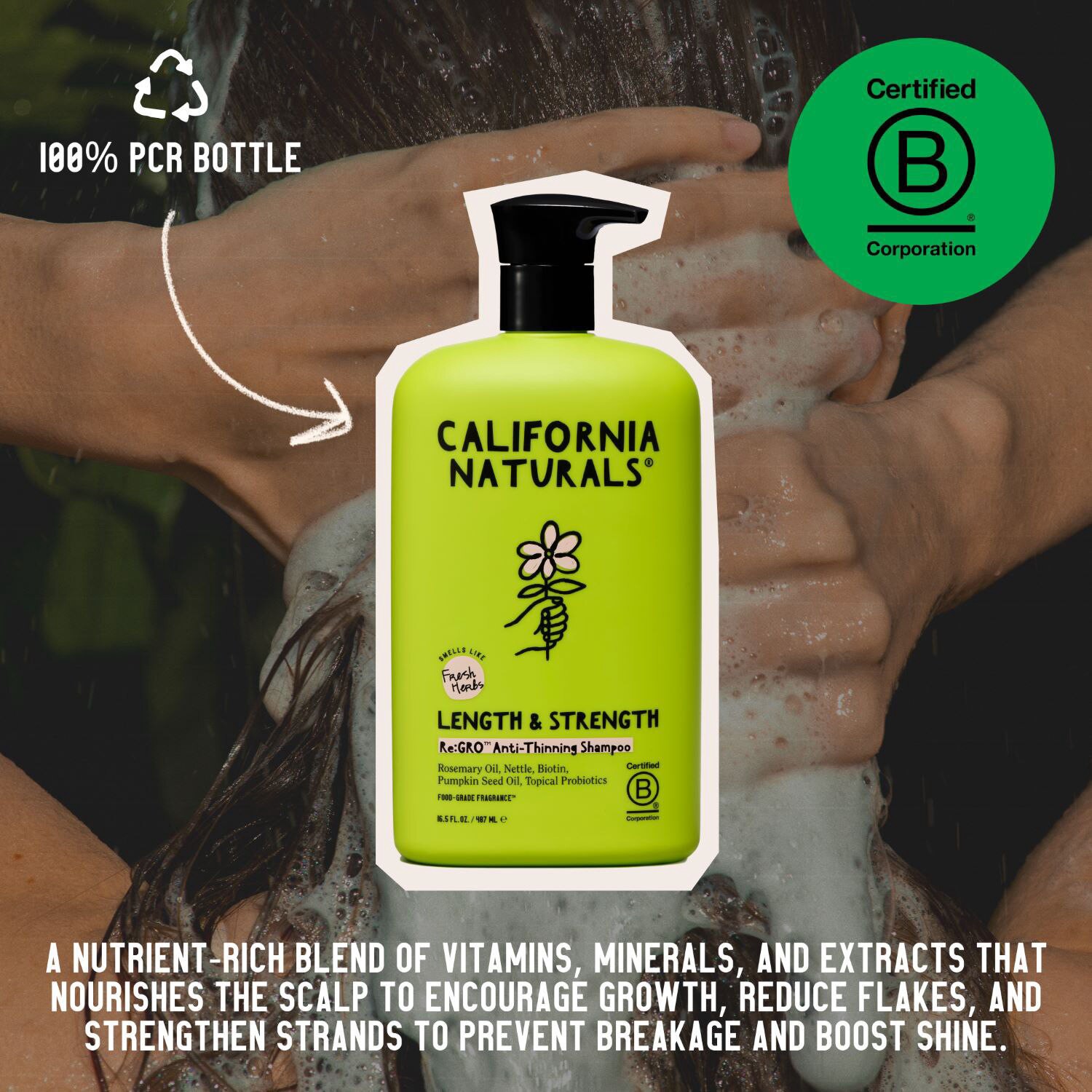 slide 5 of 9, California Naturals Length & Strength Re:Gro Anti-Thinning Shampoo, 16.5 Oz, 16.5 oz
