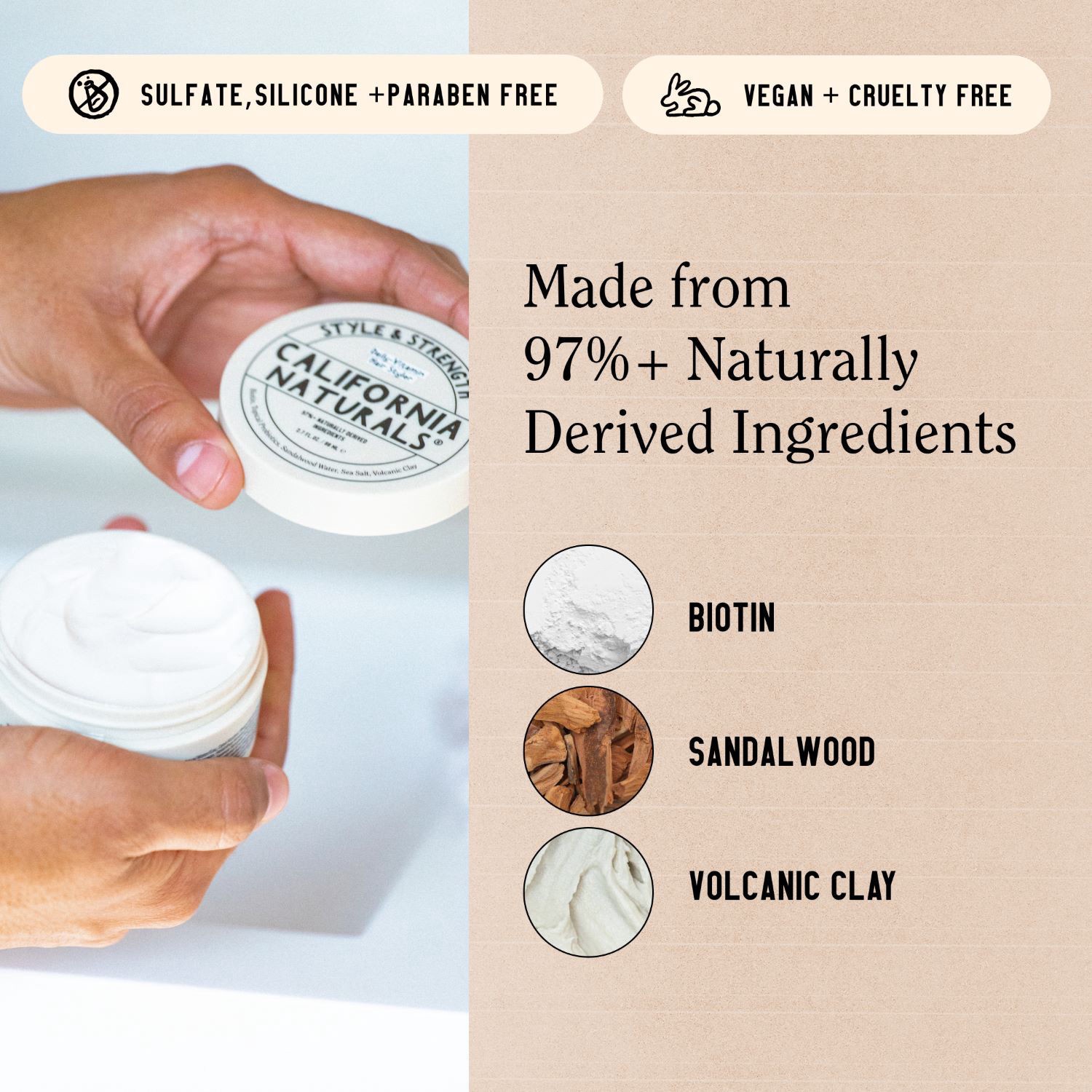 slide 3 of 7, California Naturals Men's Daily Vitamin Hair Styler, 2.5 Oz, 2.7 oz